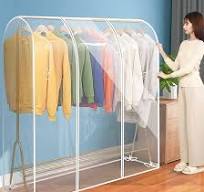 Amazon.com: Clear Clothes Rail Cover with Zipper PEVA ...