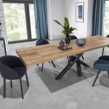 table salle a manger en bois massif brut et naturel en 2020 salle a manger bois massif table design extensible table de salle a manger bois