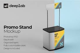 Promo Stand Mockup Set In 2020 Mockup Stand Design Template Design