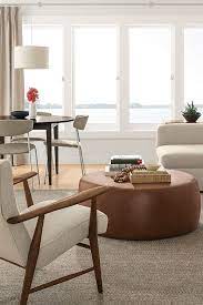 Lind Round Leather Ottomans Modern Living Room Furniture Room Board Ottoman In Living Room Modern Furniture Living Room Leather Ottoman Coffee Table