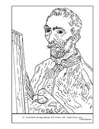 Mainly the colouring pages showing cartoons and comic characters. Van Gogh Self Portrait Coloring Page And Lesson Plan Ideas