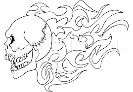 How To Draw A Flaming Skull, Step By Step, Drawing Guide, By Dawn - Dragoart