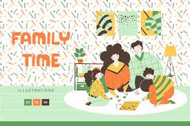 Download Family Time Warm Illustration By Art Lavika Thehungryjpeg Com