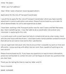 Transport Coordinator Cover Letter Example Icover Org Uk