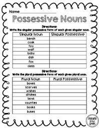 singular and plural noun possessives handout patrice writing opposites nouns plurals plural nouns