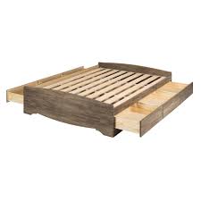 Some queen platform beds come with storage in the form of drawers shelves or hidden lift up storage. Prepac Mate S Drifted Gray Queen Platform Storage Bed With 6 Drawers Dbq 6200 3k The Home Depot