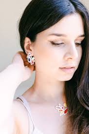 Buy HENRIETTA : Vintage-inspired Pear-cut Modern Contemporary Stained-glass  Resin Statement Earrings Online in India