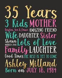 Birthday Wishes For 18 Year Old Sister 35th Birthday Or Any Year Unique Personalized Bday Gifts Birthday Poster For Friend Wife Sister 35 Years Old 40th Birthday Wf581 In 2020 With Images 35th Birthday Birthday Poster Birthday Ideas For Her