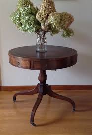 Antique Weiman Drum Table Leather Top Table Game Table Etsy Drum Table Antique Game Table Parlor Table