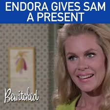 It's been five years and Endora (Agnes Moorehead) finally gives Samantha  (Elizabeth Montgomery) her wedding present, but what does Darrin (Dick  York) think of it? , From Season 5 Episode 1 'Samantha's ...