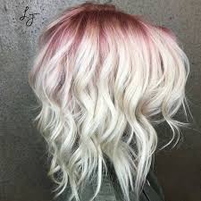 How To Rose Blush Shadow Root Behindthechair Com Hair Styles Blonde Hair With Roots Platinum Blonde Hair