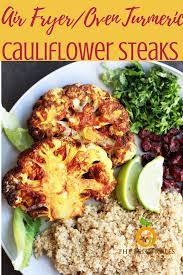 Air Fryer Cauliflower Steak Recipe Air Fryer Recipes Healthy Cauliflower Steaks Cauliflower Steaks Recipes