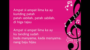Berikut lirik lagu jali jali yang merupakan lagu daerah betawi. Lagu Daerah Kalimantan Selatan Ampat Si Ampat Lima Lirik Chords Chordify