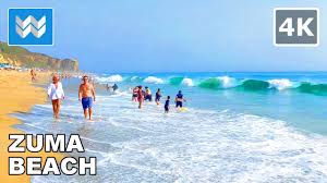 Locals and tourists laud zuma for its awesome waves, ample parking and easy access to beachside snacks. 4k Zuma Beach In Malibu California Usa Virtual Beach Walking Tour Relaxing Ocean Waves Youtube