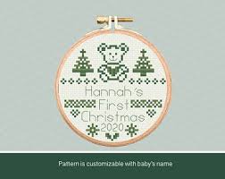 I personally don't think the just cross stitch ornie magazine is very santa hats are always in. Babys First Christmas Cross Stitch Pattern Etsy