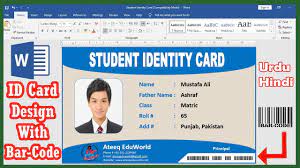 Whether you want to design an id card for your own or otherwise have been assigned to do so for your client and/or customer you will find our collection of id card templates psd to be exceedingly useful. How To Make Student Id Card Design In Ms Word With Barcode Youtube