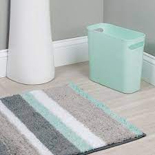 Maybe you would like to learn more about one of these? Stripe Bath Rug 34 X21 Mint Green Gray Idesign Striped Bath Rug Green Bathroom Decor Bath Rug