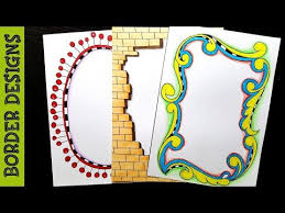 Brick Frame Border Designs On Paper Border Designs Project Work Designs Borders For Projec Frame Border Design Colorful Borders Design Paper Art Design