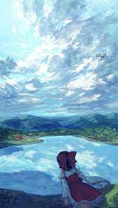 reimu traveling through gensokyo 霊夢 イラスト 東方 かわいい アニメ 背景