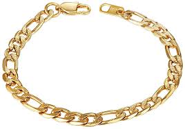 Mens 18k yellow gold over silver 8.8mm 20 curb chain necklace. Buy Prosteel Mens Gold Plated Figaro Bracelet Chain Jewelry Christamas Gifts 19cm Online In Turkey B0761s4w14