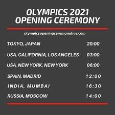 The 2020 olympics will officially start with the opening ceremony that keep in mind that the opening ceremony time is based on the japan standard time or jst. Tokyo Olympics Opening Ceremony 2021 Start Timing Worldwide