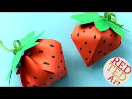Diy Paper Box Strawberry Red Ted Art S Blog Diy Gift Box Paper Crafts Diy Strawberry Crafts