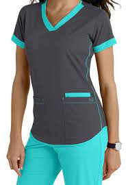 Nrg By Barco 3 Pocket Contrast Trim Scrub Top Scrubs Nursing Womens Scrubs Cute Scrubs