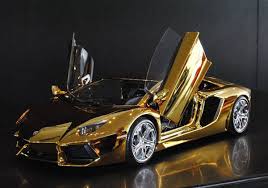 They started with the miura. Surrealistic Luxe Supercars Gold Lamborghini Aventador