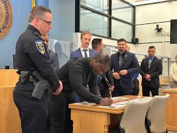 The Santa Fe Police Department welcomed 7 Experienced Lateral Police  Officers. The new police officers were sworn in today by the Honorable  Judge Chad Chittum and Chief Paul Joye presented them with