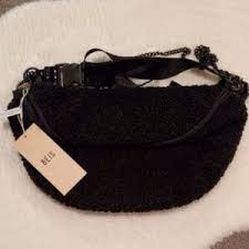 Beis Bags Bis Black Fanny Pack Faux Shearling Belt Bag Poshmark