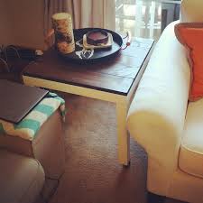 Wood and turquoise coffee table | rose gold walls. 15 Diy Ikea Lack Table Makeovers You Can Try At Home