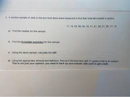 We did not find results for: 1 A Random Sample Of Jack In The Box Food Items Were Chegg Com