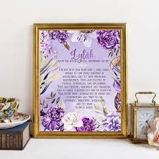 Custom Name Personalized Art Print With Meaning Of Namebaby Etsy Personalized Art Print Personalize Art Art Prints