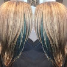 Blonde Highlights Teal Peek A Boo Hair Blonde Highlights Blonde Hair With Highlights Teal Hair Highlights