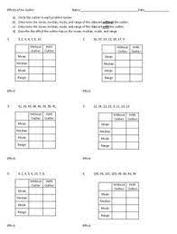 Effects Of An Outlier On Mean Median Mode And Range Mean Median And Mode Outlier Teaching Math