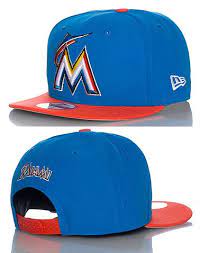 Sky Blue And Orange Marlins Cap Snapback Miami Marlins Mlb Apparel
