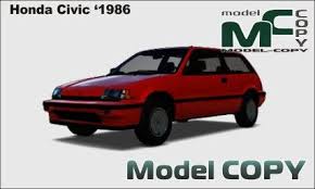 Honda Civic 1986 3d Model 3ds 3dm Dwg Igs Max Obj Stl Ipt Ma Honda Civic Honda Civic