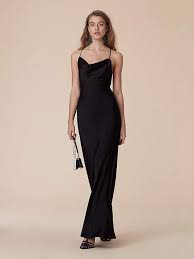 Cowl Neck Satin Bias Gown Fashion Cowl Dress Satin Evening Gown