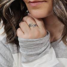 Arrow Ring, Adjustable Ring, Sterling Silver Finish