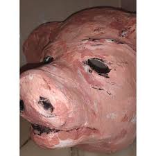 Paper Mache Pig Mask, Animal Mask, Pig Mask,paper Mache Mask,papier-mache  Pig Mask, Creepy Pig Mask Scary Mask,masquerade Mask, Theater Mask