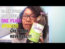 The sugarcane juice, when boiled the third time, is known as blackstrap molasses. 8 Blackstrap Molasses Grey Hair Reversal 1 Year Update Youtube Blackstrap Molasses Gray Hair Grey Hair Reversal Reverse Gray Hair