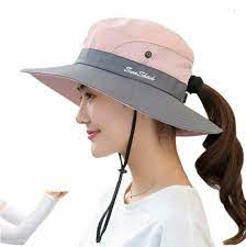 Women S Outdoor Sun Protection Wide Brim Mesh Fishing Hat Bucket Hat With Pon Ejoyonline Sun Hats For Women Wide Brim Sun Hat Hats For Women