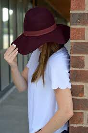 Burgundy Floppy Hat A Kansas City Fashion Blog Scalloped Shirt Kansas City Fashion Hat Fashion