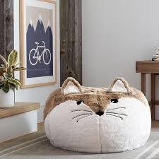 Fox Faux Fur Critter Bean Bag Chair Bean Bag Chair Cat Bedroom Fox Decor