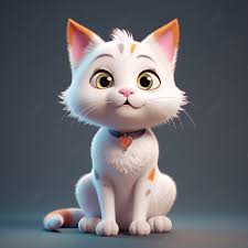 Kitty Kartun Dengan Mata Lebar Dan Kolar Duduk Di Latar Belakang Kelabu,  Bobtail Jepun, Luar Biasa, Gebu Gambar Ilustrasi pada Pngtree, Royalti  Percuma