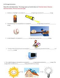 2 07 Help Worksheet In 2020 Energy Transformations Energy Transformations Activities Teaching Energy