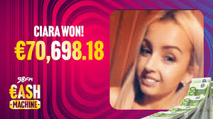 Ciara Duffy from Limerick answered her phone this afternoon and won over 70  grand! 🤩, The 98FM cash machine is reloaded from tomorrow and we go again  💰💰, Tune in for the newest cash amount and text ...