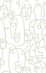 Sage Line Drawing Wallpaper Face Design Muralswallpaper Drawing Wallpaper Face Line Drawing Line Drawing
