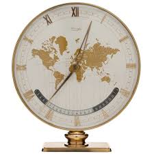 Large Kienzle Global Desk Table Clock C 1960 1960s Midcentury Map Globe Clock Antique Gold Rare Gift Via 1stdibs Table Clock Clock Global Clock