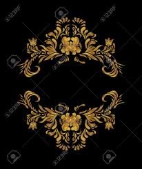 Download floral pattern motif stock vectors. Gold Flowers On Black Background Golden Floral Pattern On Black Royalty Free Cliparts Vectors And Stock Illustration Image 50093947